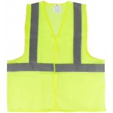 Жилет сигнальный желтый, 1 горизонтальная и 2 вертикальные полосы, 80 гр., размер XXL (12133М)