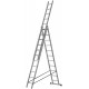 Лестница трехсекционная алюминиевая усиленная, 3 х 11 ступеней, H=316/539/759 см, вес 16,61 кг (65437)