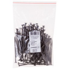 Саморезы черные по гипроку к дереву 4,2 х 75 100 шт Фасовка (22275-0)