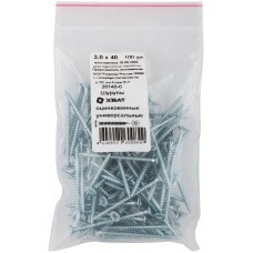 Шурупы оцинкованные, универсальные 3 х 40 100 шт Фасовка (20140-0)