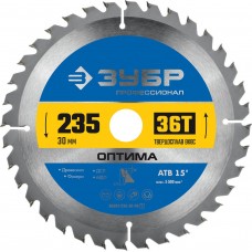 Диск пильный по дереву Оптима, 235 х 30 мм, 36Т ЗУБР Профессионал 36903-235-30-36_z01