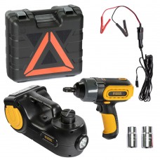 Домкрат электрогидравлический «3 в 1» (1,5 т), 12В, с гайковертом электрическим, в наборе Denzel (51190)