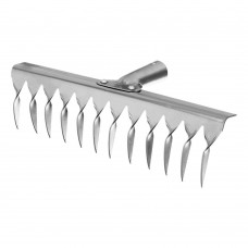 Грабли, нержавеющая сталь, 290 мм, 12 витых зубьев, без черенка, Сибртех (61753)
