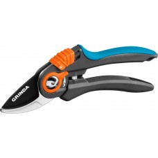 Плоскостной секатор P-59, 210 мм, тефлоновое покрытие, с двухкомпонентными рукоятками, PROLine GRINDA 423459