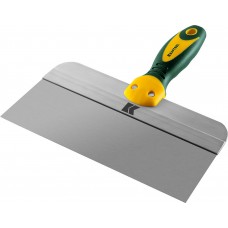 Фасадный шпатель 250 мм, широкое полотно, алюминиевая направляющая, двухкомпонентная ручка, нержавеющий KRAFTOOL 10036-250
