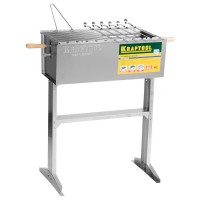 Стационарный мангал 300 x 600 x 800 мм, 6 шампуров, 1 решетка, поддон для угля KRAFTOOL 68320