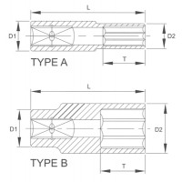 Головка торцевая глубокая 6гр. 6 мм 1/4