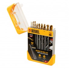 Набор сверл по металлу, 1-10 мм, HSS-Tin, Golden Tip, 10 шт Denzel (72316)