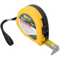 Рулетка Профи, калибр.лента, нейлон.покр., магн.крючок, эласт.корпус черн-желт., двойн.стопор 5 м х 19 мм
