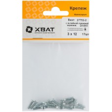 Винт с потайной головкой с полной резьбой оцинкованный DIN 965 3х12 17 шт.(фасовка) (27753-2)