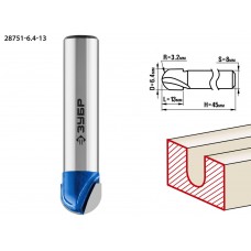 Фреза пазовая галтельная 6.4 x 13 мм, радиус 3.2 мм ЗУБР Профессионал 28751-6.4-13