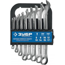 Набор ключей гаечных комбинированных 8 шт 6-17 мм Профессионал ЗУБР 27088-H8