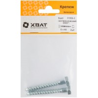 Болт сантехнический 8х60 мм DIN 571, 2 шт 31636-2