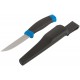 Нож строительный, нержавеющая сталь, прорезиненная ручка, лезвие 100 мм (10610М)