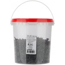 Саморезы черные по гипроку к металлу 3,5 х 25 (фасовка Ведро 1000 шт) (22525-7В)