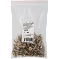 Шурупы желтопассированные, универсальные 5 х 20 100 шт Фасовка (21520-0)