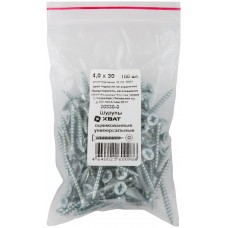 Шурупы оцинкованные, универсальные 4 х 30 100 шт Фасовка (20330-0)