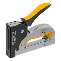 Степлер металл., скобы в комплекте, плавная регулировка удара, 2К рукоятка, тип 53, 4-14 мм Denzel (40223)