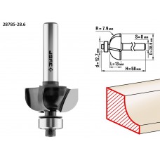Фреза кромочная калевочная №2 28.6?13 мм радиус 7.9 мм ЗУБР Профессионал 28785-28.6
