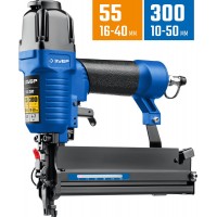 Пневматический нейлер-степлер 18Ga 2-в-1, для скоб тип 55 и гвоздей тип 300 ЗУБР Т55/300 Профессионал 31937