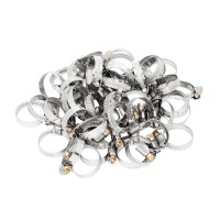 Хомуты нержавеющая сталь, Стандартное болтовое крепление 20-32 мм, 50 штук в упаковке, ширина 9 мм Сибртех (47580)