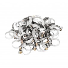 Хомуты нержавеющая сталь, Стандартное болтовое крепление 20-32 мм, 50 штук в упаковке, ширина 9 мм Сибртех (47580)