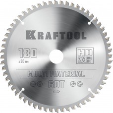 Пильный диск по алюминию Multi Material, 180 х 30 мм, 60Т KRAFTOOL 36953-180-30
