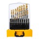 Набор сверл по металлу, 1-10 мм, Р6М5-TiN, Golden Tip, 19 шт Denzel (723003)
