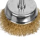 Щетка для дрели, 65 мм, чашка со шпилькой, латунированная витая проволока Matrix (74477)
