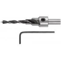 Сверло с зенкером для мебельных стяжек 5 мм/зенкер 9,5 мм (для стяжки 7х50) (36431)