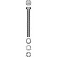 Болт с гайкой и шайбами M6 x 80 мм, цинк, 5 шт ЗУБР DIN 933 303436-06-080
