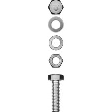 Болт с гайкой и шайбами M8 x 20 мм, цинк, 6 шт ЗУБР DIN 933 303436-08-020