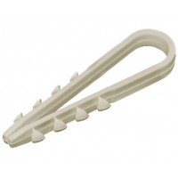 Дюбель-хомут для крепления кабеля 5-10 мм белый (нейлон), 100 шт ПРОМ (60450)