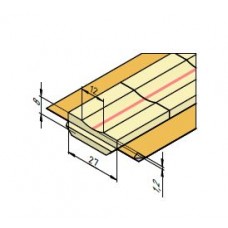 Керамическая подкладка трапециевидная КЕДР КП-12К (ширина 27 мм, канавка 12 мм скругленная, длина 600 мм)