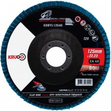 Круг лепестковый торцевой 125х22.23mm Р40 KRUGO Тип 2 (KDBYL12540)