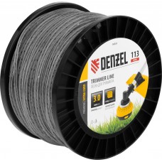 Леска для триммера двухкомпонентная зубчатый квадрат, 3,0мм х 113м, на DIN кат. EXTRA CORD Denzel (96828)