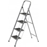 Лестница-стремянка стальная, 4 широкие ступени, Н=139 см, вес 6,7 кг (65383)