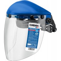 Защитный лицевой щиток экран 200 х 400 мм поликарбонат 2 мм с храповиком СИБИН 11086_z01