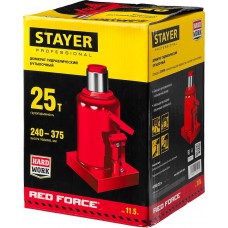 Домкрат бутылочный гидравлический 25 т, 240 - 375 мм RED FORCE Professional STAYER 43160-25