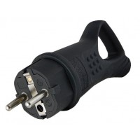 Вилка прямая однофазная с ушком ( каучук ) 