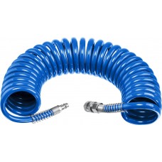 Шланг воздушный спиральный 10 м 6?8 мм 15 бар с фитингами рапид ЗУБР Профессионал 6473-10