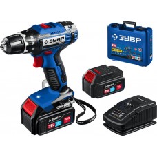 Дрель-шуруповерт 20 В 50 Н·м 2 АКБ 4 А·ч кейс Профессионал ЗУБР Т7 DL-201-42