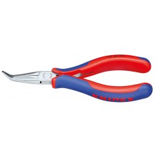 Длинногубцы захватные для электроники, круглые губки 45°, 145 мм, 2-комп ручки (KN-3582145)