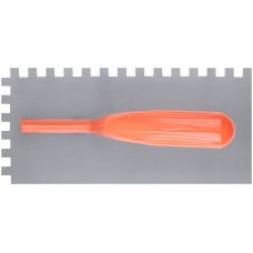 Гладилка стальная с пластиковой ручкой, 280х130 мм зубчатая, зуб 10х10 мм (05139)