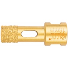 Коронка кольцевая для УШМ, М14, по керамограниту, камню и кафелю алмазная, вакуумное спекание 16х60 мм (16336)