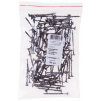 Саморезы черные по гипроку к дереву 3,5 х 51 100 шт Фасовка (22051-0)