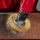 Щетка для дрели 100 мм, плоская со шпилькой, латунированная витая проволока Matrix (74450)