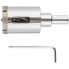 Коронка кольцевая по керамограниту, камню и кафелю алмазная с центровочным сверлом 30х70 мм (16214)