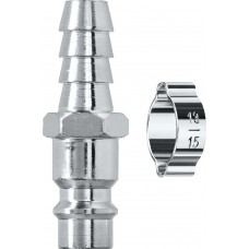 Переходник штуцер «елочка», 10 мм – рапид штуцер, с хомутом KRAFTOOL 06597-10