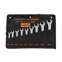 Набор ключей гаечных (рожковых) двусторонних 9 шт. (8-24) хромирование HORTZ